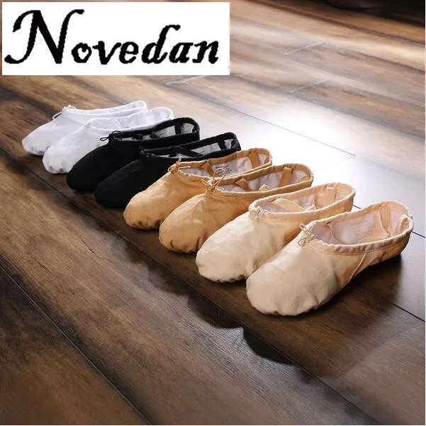 Canvas Flat Slippers White Pink Red Ballet Shoes For Girls Children Woman Yoga Teacher Gym Pointe Dance Shoes 2