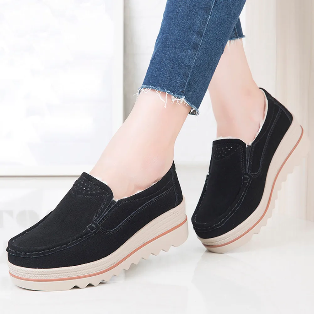 Fashion Women Casual Shoes Sneakers Suede Winter Keep Warm Non slip ...