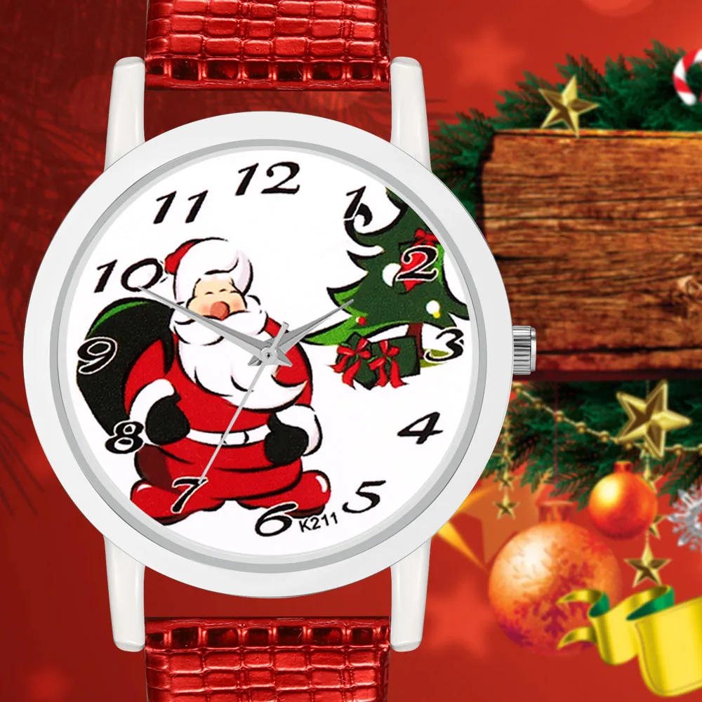 

Christmas Tree Gifts Women Female Santa Claus Pattern Watch Fashion Quartz wristwatches Dropshipping Wholesale High Quality &Ff