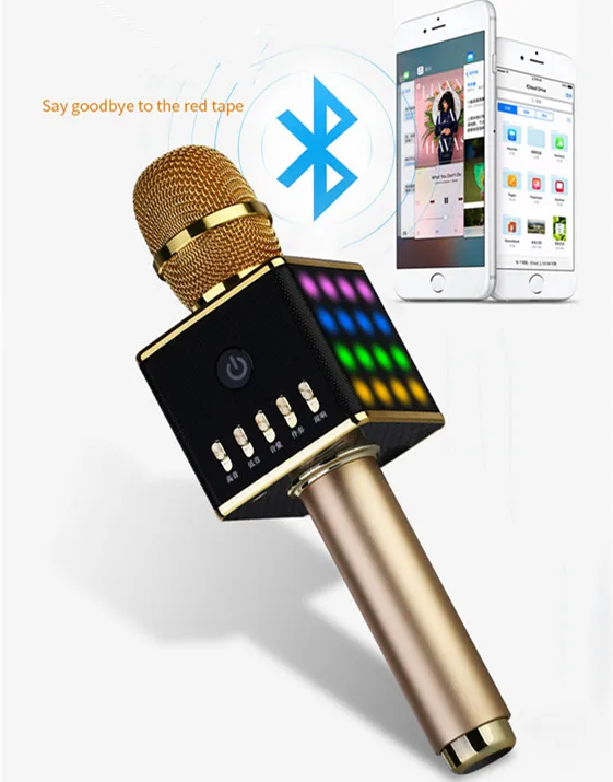 

Wireless Portable Karaoke Microphone H8 with LED Light Speaker Bluetooth Machine for Smartphone Perfect Home KTV Karaoke Singing