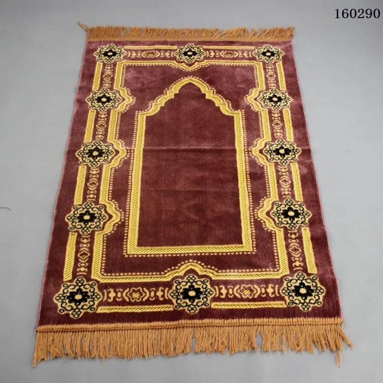 Ворсистый молитвенный коврик с кисточками мусульманские молитвенные коврики 110x70 см моющийся напольный ковер для путешествий противоскользящее паломническое одеяло Прямая поставка - Цвет: A