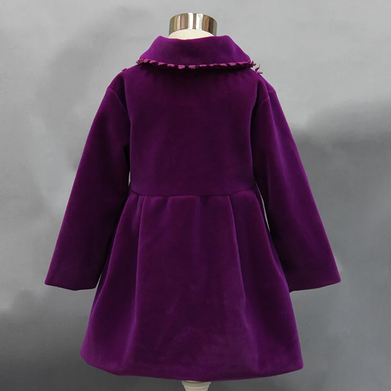 Г. Осеннее милое шерстяное пальто для девочек, детская ветровка, свободное однобортное теплое пальто с длинными рукавами, отворотами и галстуком-бабочкой