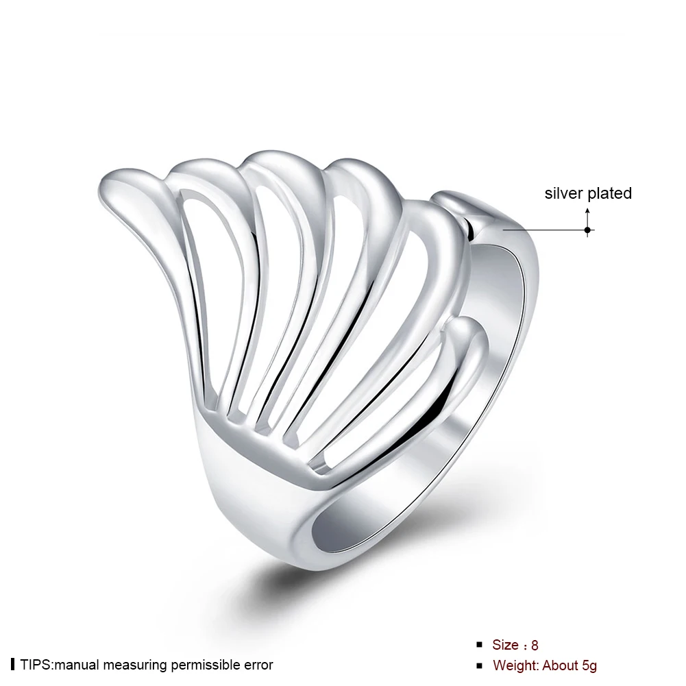 Модное модное ювелирное изделие для женщин Серебряное кольцо в форме раковины