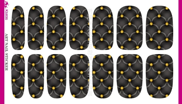 

Water Transfer 3D Yellow Points Design Nails Stickers Manicure Styling Tools Water Film Paper Decals