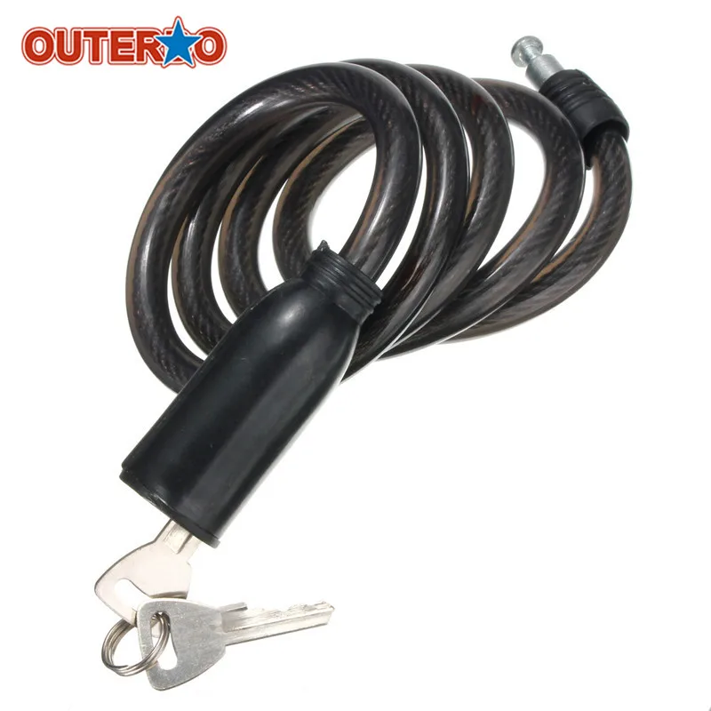 

OUTERDO MTB Bicycle Cycling Lock Bike Steel Coil Cable Lock Road Cycling Chain Lock Bicycle Anti-theft Accessories 1M 2 Keys