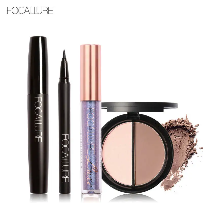 Focallure 4 шт. Макияж Набор Diamond блеск для губ бронзер и хайлайтер косметическая пудра