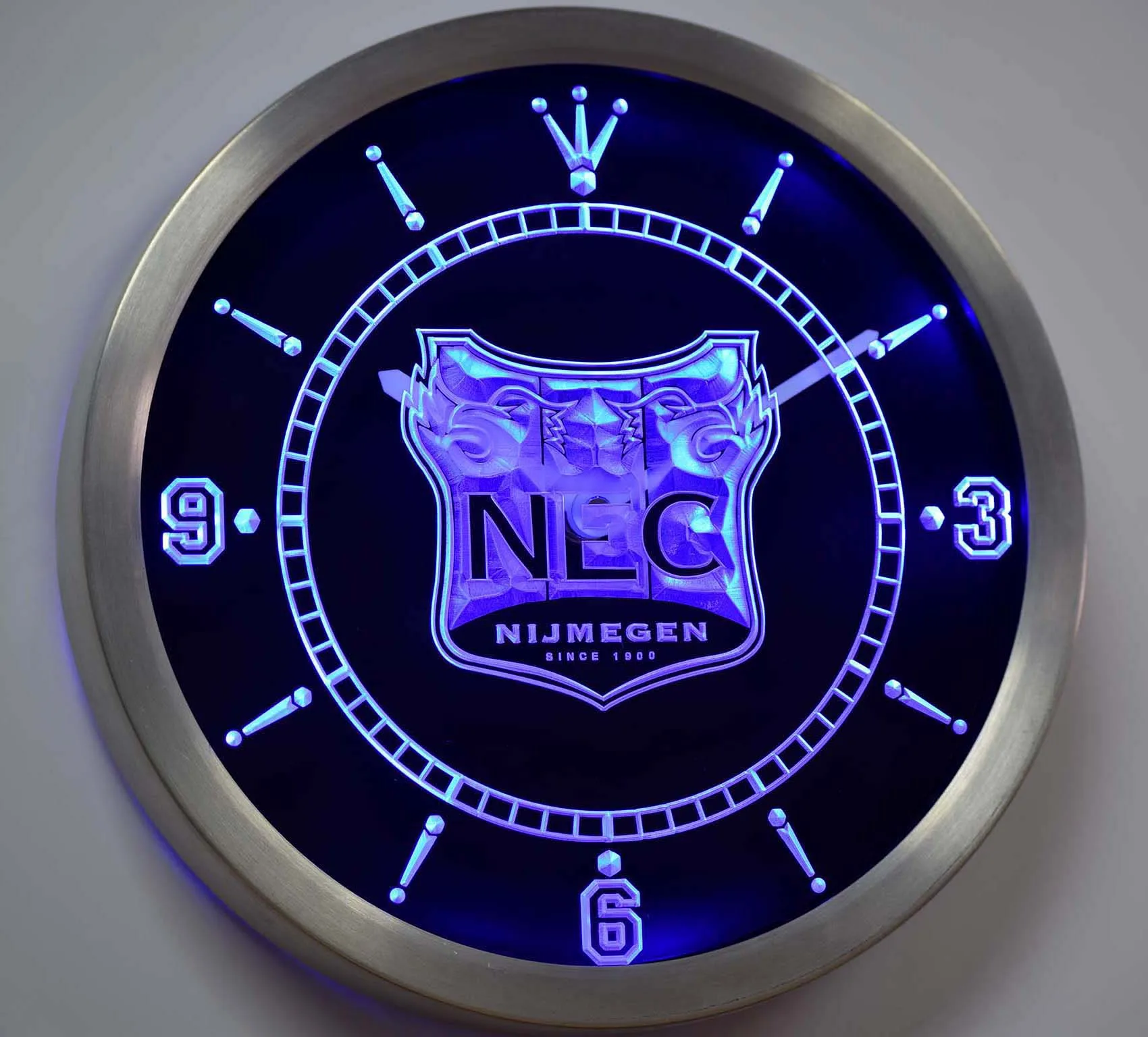 Nc1020 NEC Nijmegen Эредивизи футбол неоновый светильник светодиодный настенные часы|wall