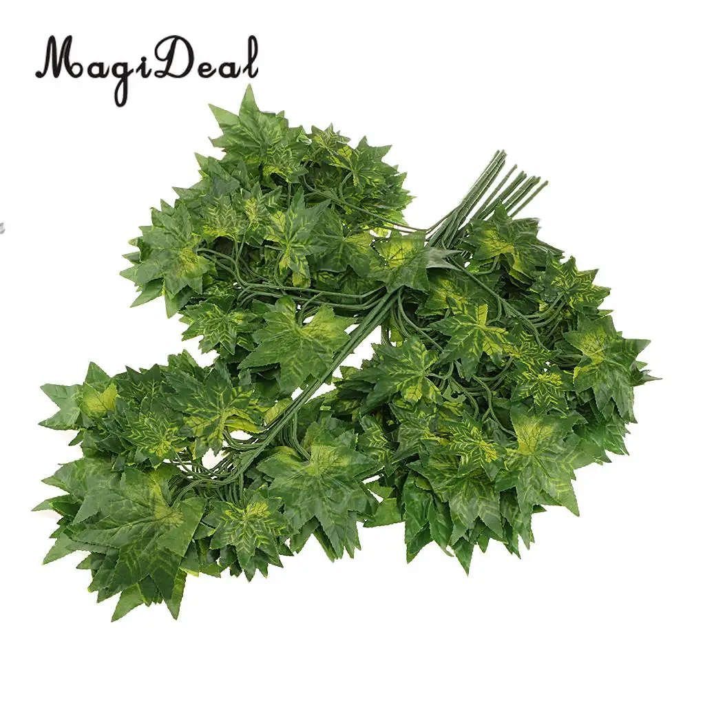 12pcs Artificial Ivy Autumn Maple Leaf Leaves Branches Plants Vine Fake Foliage Flower Home Garden Decorations