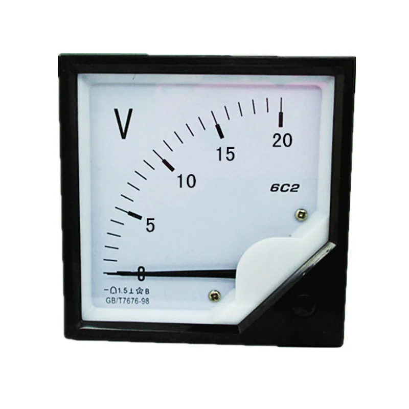 DC 0 20V Analog Panel Voltage Meter Voltmeter Gauge Tester 6C2in Power