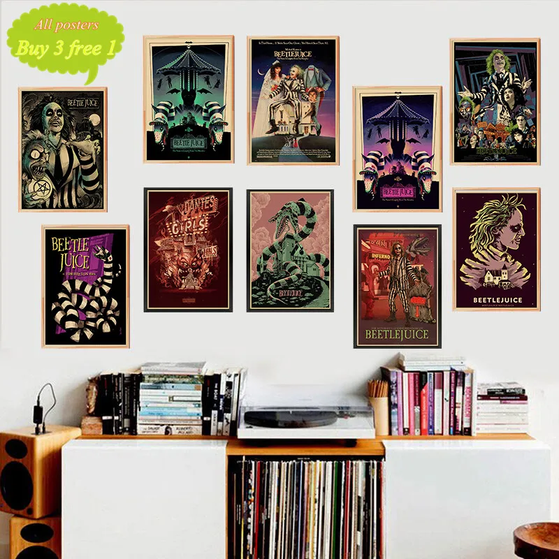 Beetlejuice Classic horror movie Classic Decorative Retro Poster Wall Art Painting Room Decor