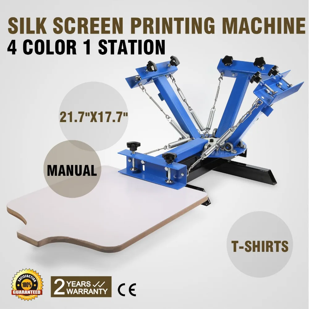 4 цвета 1 станция трафаретной печати пресс-машина футболка с шелкографией