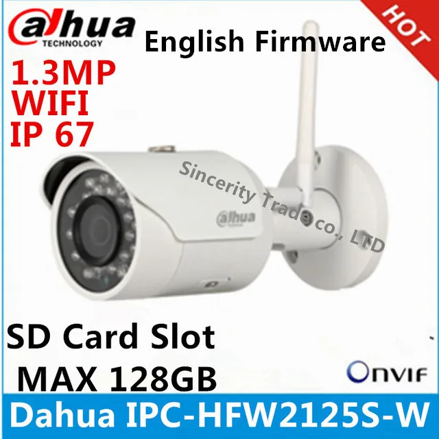  Dahua IPC-HFW2125S-W 1.3MP IR50M IP67 built-in WIFI SD Card slot Network outdoor WIFI Camera English Firmware  
