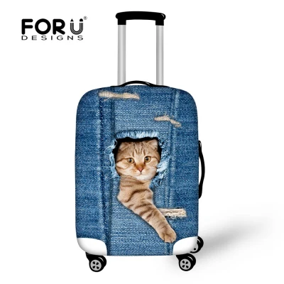 FORUDESIGNS/милый, с кошками, животными, с принтом, дорожный Багаж, защитный чехол для собаки, растягивающийся багажный чехол, 18-30 дюймов, чемодан, эластичное покрытие - Цвет: C3303L