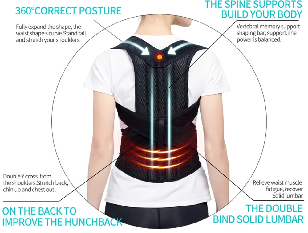 Облегчение боли в спине, облегчение боли в спине, облегчение проблемы со ссущением, полностью регулируемая ключица, медицинский выпрямитель для спины, Корректор осанки