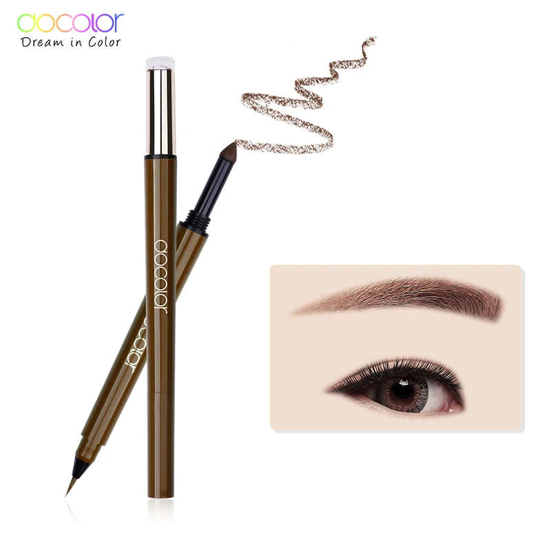 

Docolor 1 PC Eyebrow Pencil Eyebrow Enhancer Pen Women Girl Waterproof Double End Eyebrow Pen Longlasting Eye Brow Makeup Tools