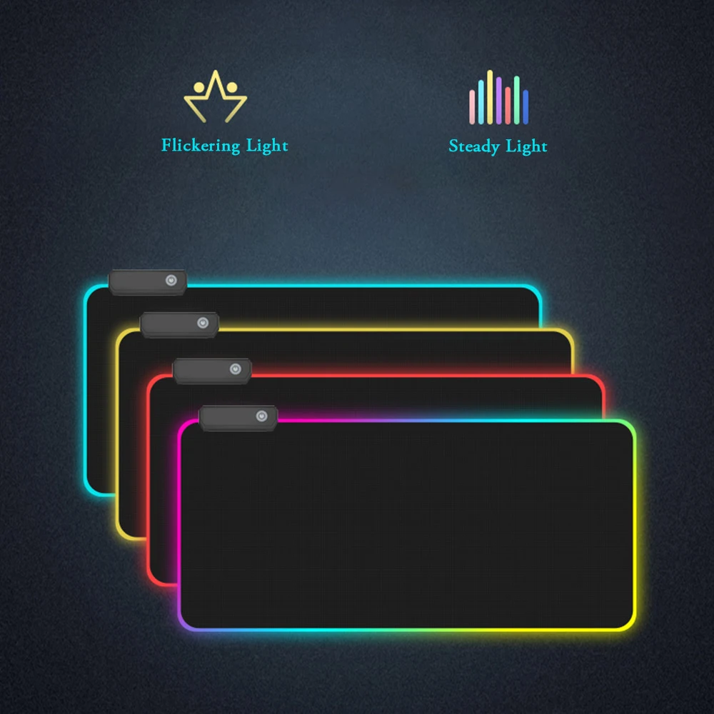 

Large LED Colorful Gaming Mousepad RGB Mouse Pad Gamer Computer Lighting Game Backlit Desk Mice XXL Mat for Warcraft Dota LOL