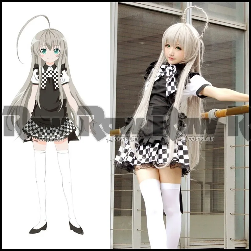 Japanese anime Nyaruko Cosplay Costume Women Black White ...