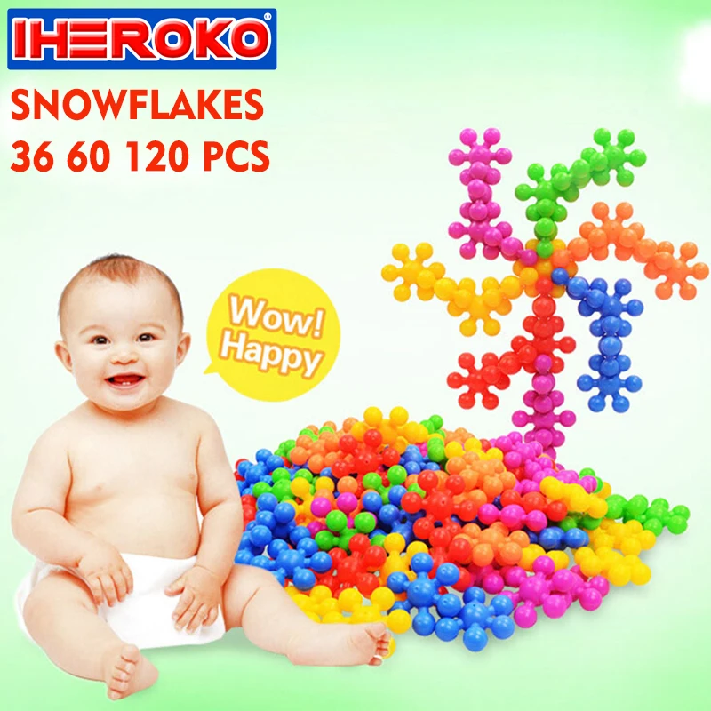 

36pcs / 60pcs/ 120pcs Plum Blossom Building Blocks Toys Shape Interlocking Popular Creative Baby Kids Educational Gift DIY Toys
