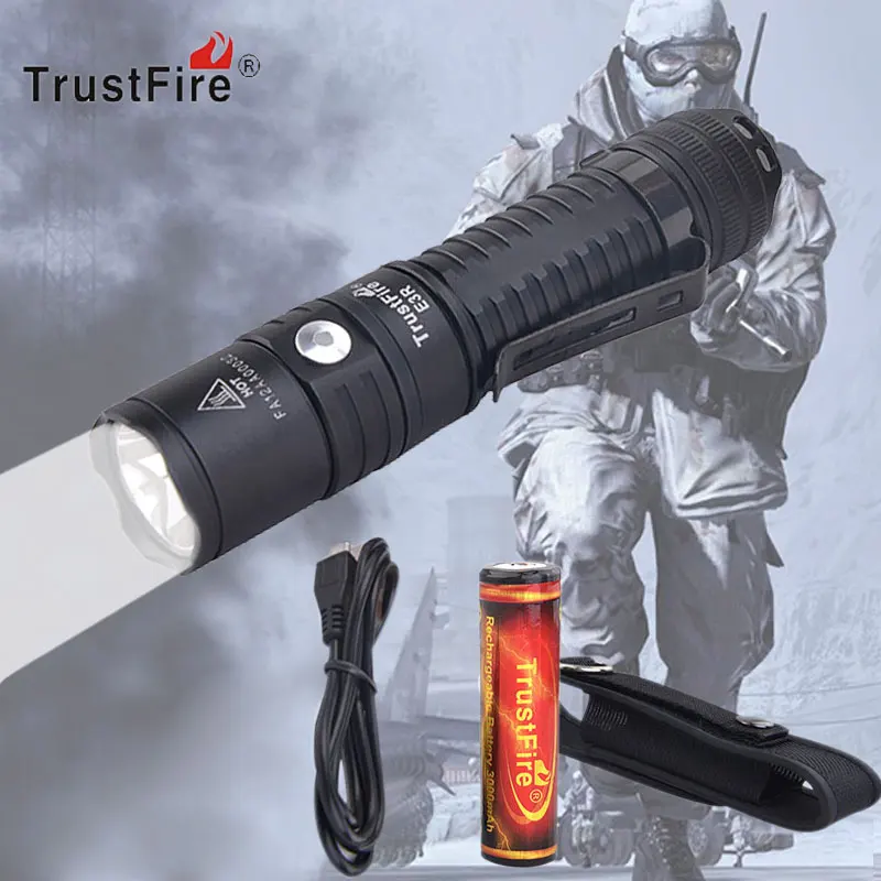 

TrustFire Led flashlight Ultra Bright torch E3R 1000LM XPL V3 LED USB Rechargeable Flashlight use 18650 battery for Camping