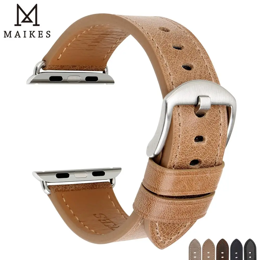 Ремешок MAIKES из натуральной кожи для Apple Watch Band 40 мм 44 и 38 42 iwatch Series 4 1|Ремешки часов| |