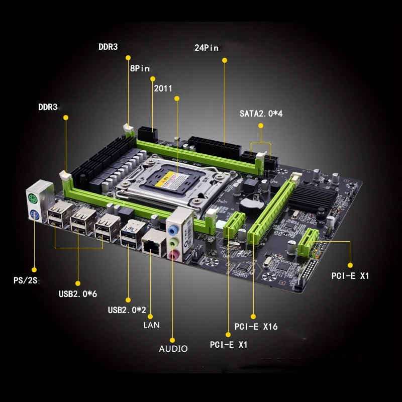 Материнская плата X79M Pro для Intel Lga 2011 E5 2640 2650 2660 Ddr3 2680/1600/1333 МГц 32 Гб M.2 Pci E M