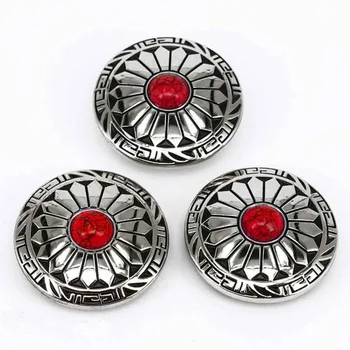 

3 PCS Red Turquoise Conchos Decoration Clasp LeatherCraft Accessories Screwback Metal Decorative Buttons /Conchos for Leather