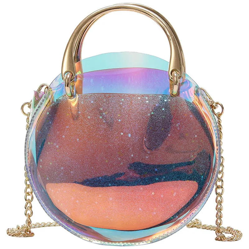

Women Mini Round Shape Holography Laser Evening Shoulder Bag Clutch Chain Handbag Crossbody Bag Messenger Bag luis vuiton gg bag
