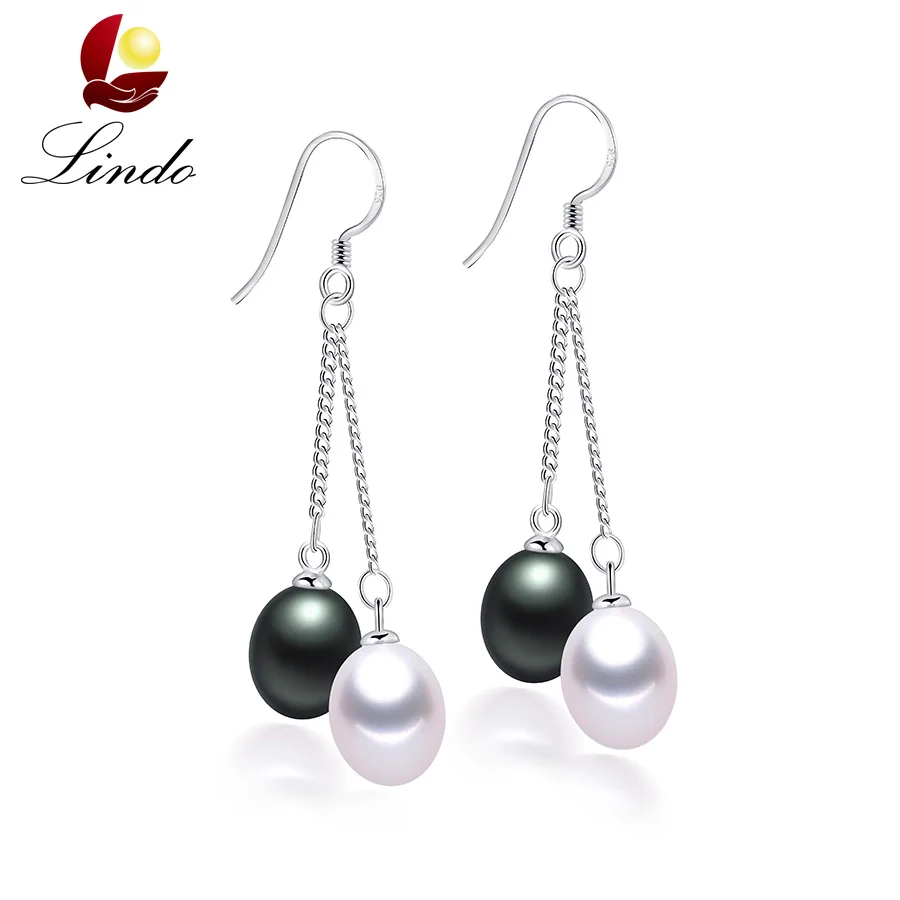 

Fashion Silver 925 Long Earrings For Women Elegant High Luster Real Natural Freshwater Pearl Drop Earrings Wedding Jewelry 7-8