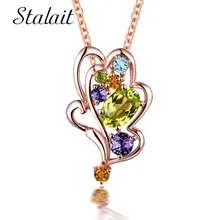 Розовое золото цвет Stellux австрийский кристалл стрекоза крылья кулон ожерелье женское ожерелье ювелирные изделия