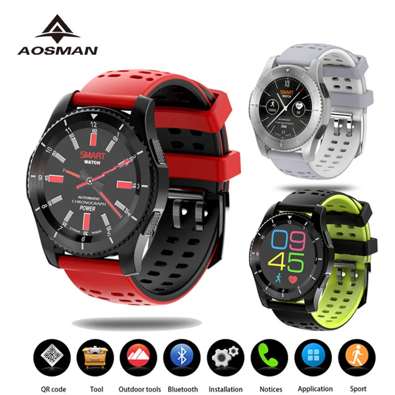 

AOSMAN GS8 Montre Cardio Sport gps Sport Tracker Reloj Pulsometro reloj hombre Stopwatch SIM Card for IOS Android Smartphone