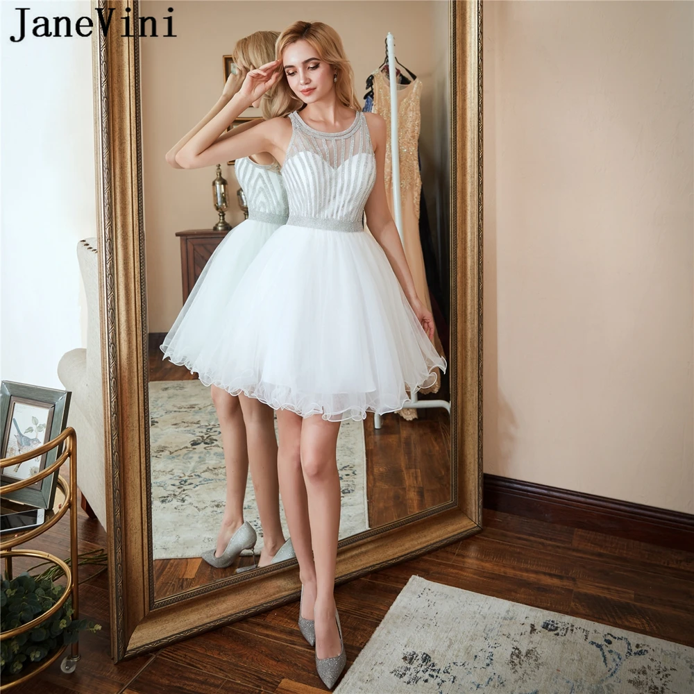 white prom dresses short