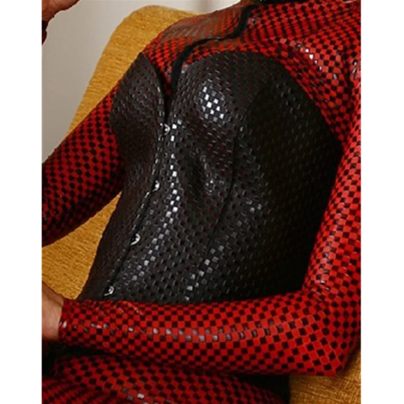 

Black grid leather corset sexy strapless bustier women waist trainer underwear game leather corset leather outfuit