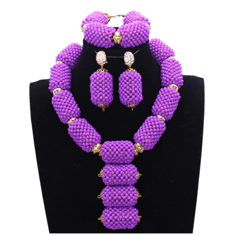 

4UJewelry Fashion Wedding Bridal Jewelry Sets For Women in Purple With Gold Color Balls Indian Jewellery Set Free Shipping 2018