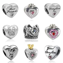 Pulsera de plata de ley con abalorios para mujer, joyería original, para el Día de San Valentín, joyería
