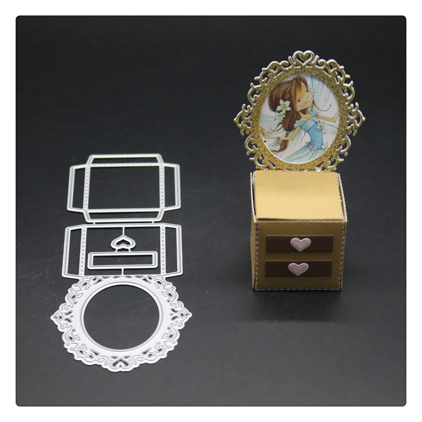 

YINISE Drawer Box Flower Metal Cutting Dies For Scrapbooking Stencils DIY Album Cards Decoration Embossing Folder Die Cuts CUT