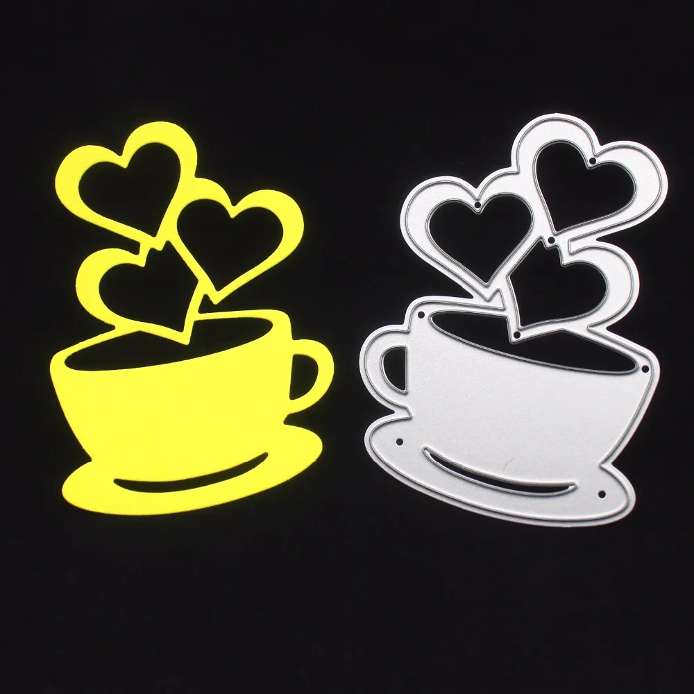 

YINISE 509 Coffee Cup Metal Cutting Dies For Scrapbooking Stencils DIY Album Cards Decoration Embossing Folder Die Cuts Template