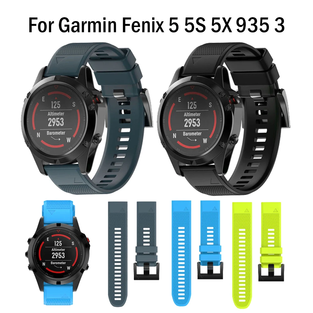

26 22 20mm Quick Release Silicone Watchband WristStrap for Garmin Fenix 5X 5 5s Plus 3 3HR S60 D2 Mk1 EasyFit Smart watch