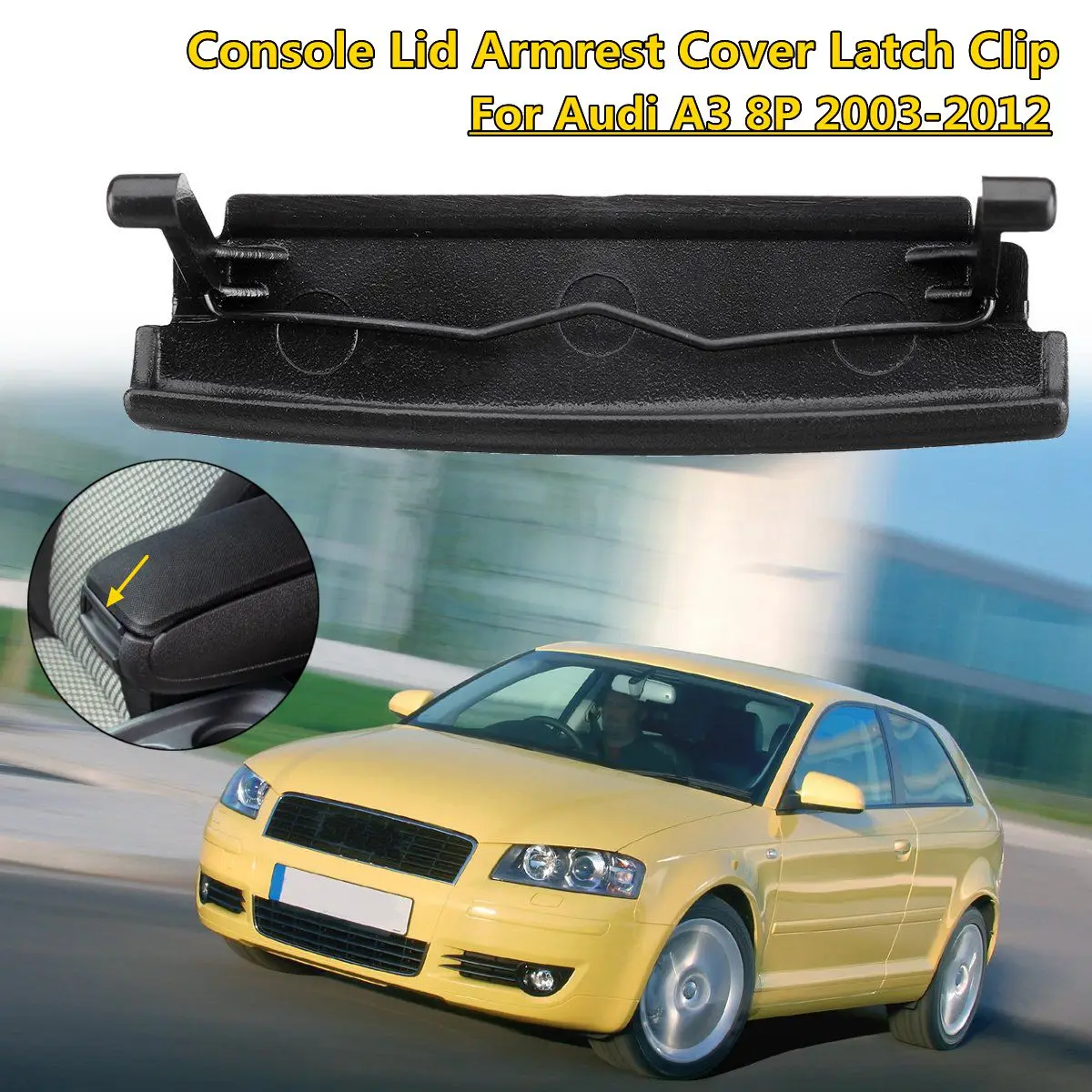 

Plastic Center Console Lid Car Armrest Cover Latch Clip Cover Latch Clip Catch For Audi A3 8P 2003 2004 2005 2006 2007 2008~2012