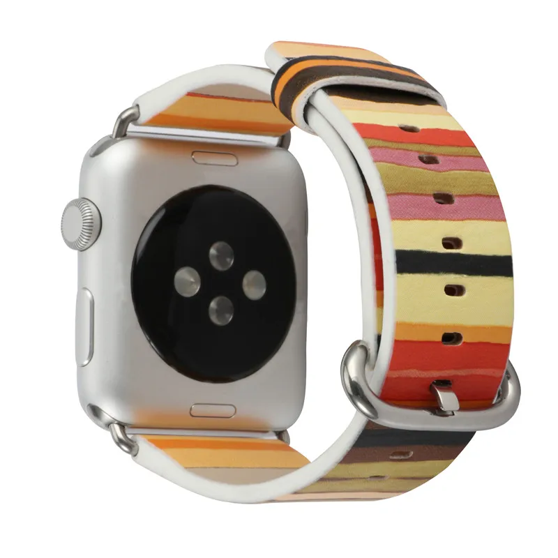 

Rainbow Smart Apple Watch Leather Band Straps 42mm 38mm Women Men Wristband Bracelet for iwatch series 4,3 Nike+