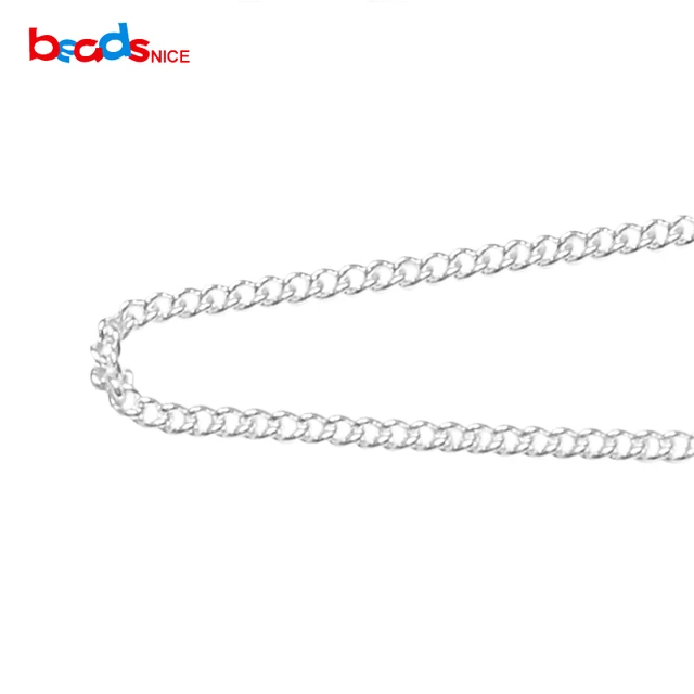 beadsnice 925 sterling silver 1 5mm curb chain jewelry accessory