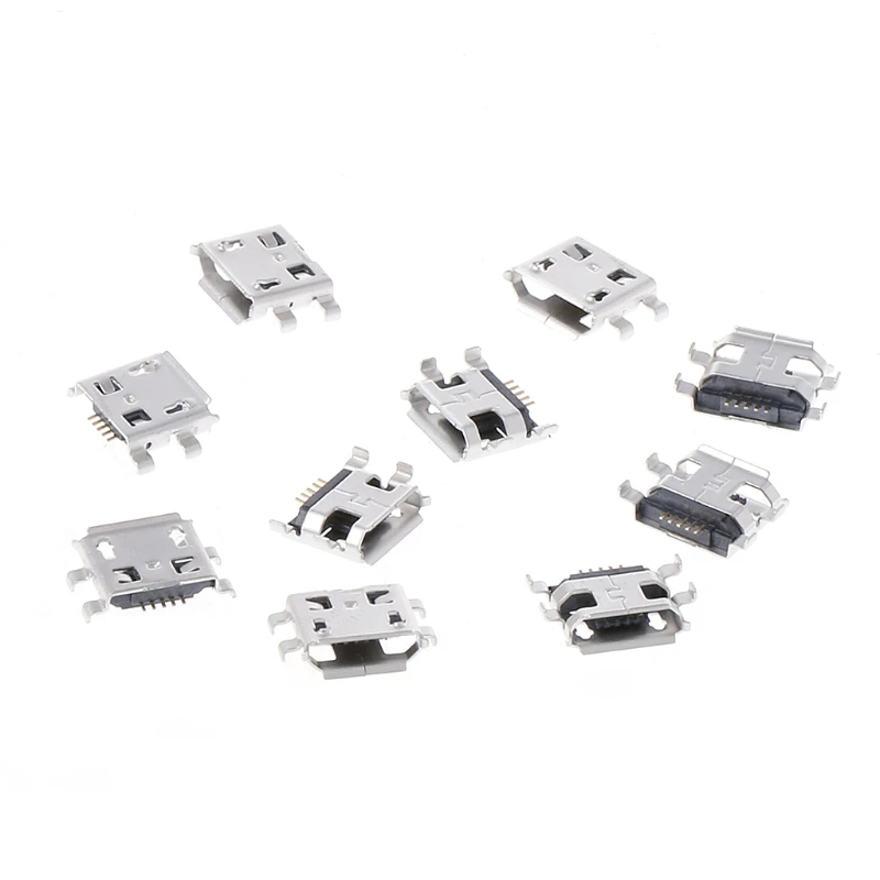 

10 шт. Micro Тип usb B 5 контактный разъем SMD 4 Pin ноги DIP Разъем #0604