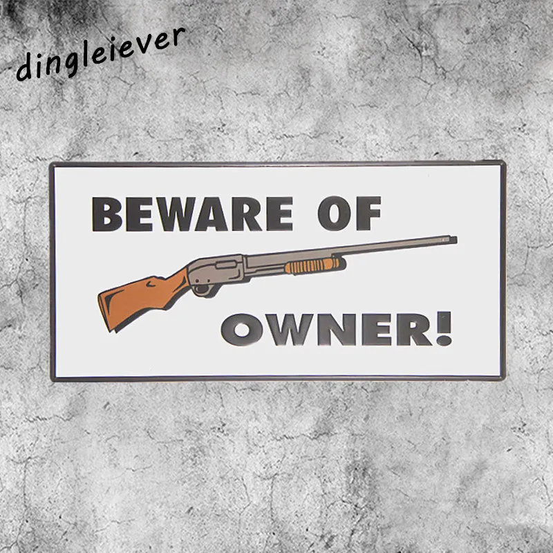 Beware Of Gun Owner License Plate Vintage Metal Sign Man Cave Signs And Decor Garage Art In Plaques From Home Garden On Aliexpress