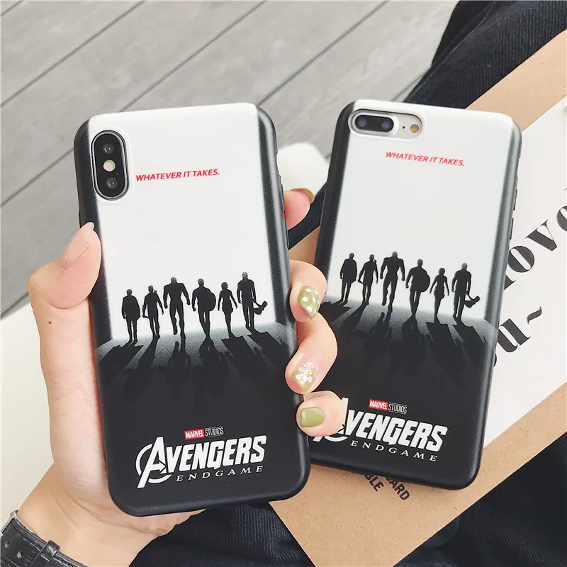 

Marvel Avengers Case For iPhone XS Max XR X Super hero Soft IMD Case For iPhone 6 6s 7 8 Plus Back Cover