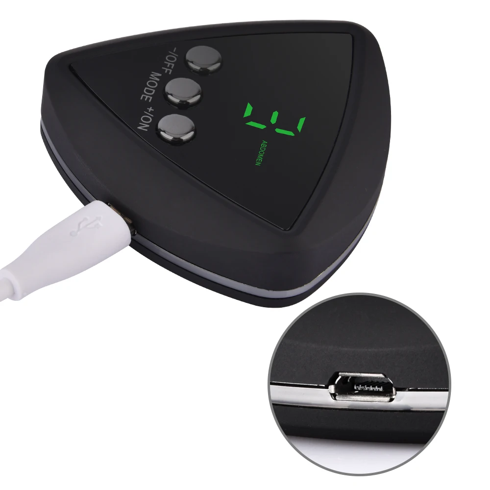 Rechargeable Smart ABS Stimulator LED Display Abdominal Muscle Stimulator Exerciser EMS Trainer Weight Loss Slimming Device
