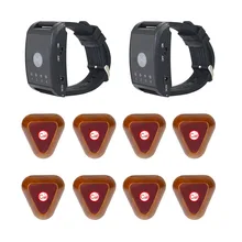 433MHz 4 Channel Wireless Paging Calling System 2 Watch Receiver+8 Call Button Restaurant Waiter Call Pager System F4411A 433MHz 4 Channel Wireless Paging Calling System 2 Watch Receiver+8 Call Button Restaurant Waiter Call Pager System F4411A