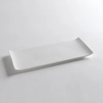 

Fashion Rectangular Iron Plate Ceramic Tableware Hotel Western Japan Sashimi Tray Sushi Dessert Tableware Kitchen Dinner Plates