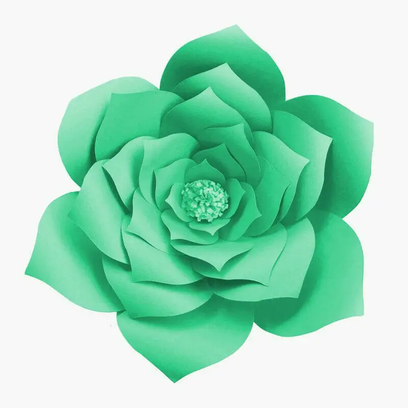 NEW Paper Flower Backdrop Wall Giant DIY Rose Flowers Wedding Party Decor 30 cm - Цвет: Deep Green