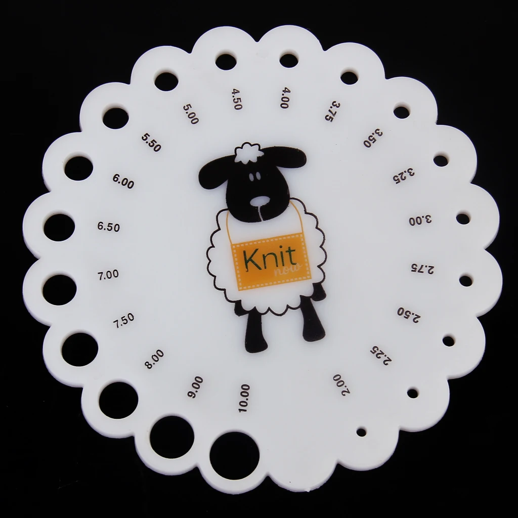 New Hot Sale Plastic Knitting Knit Needle Gauge Ruler Measure Size 2 ...