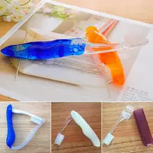 Новые творческие 1 шт. Портативный для отдыха на открытом воздухе в три сложения, Зубная щётка мех Бизнес путешествия Маст-хэв Портативный Зубная щётка