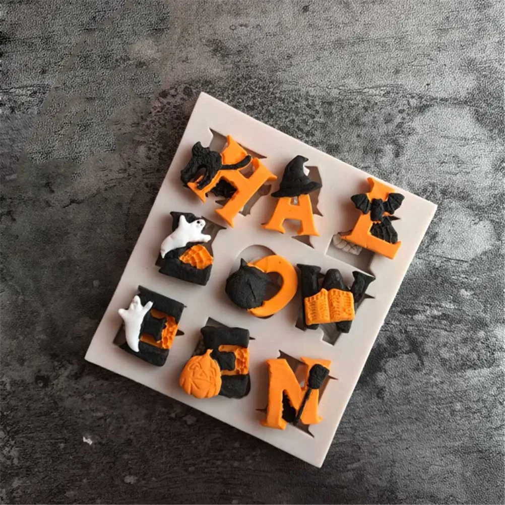 

1Pc Halloween Letters shape Silicone Cake Mold Halloween Alphabet Party Fondant Cake Decorating Tools Gumpaste Chocolate Mould